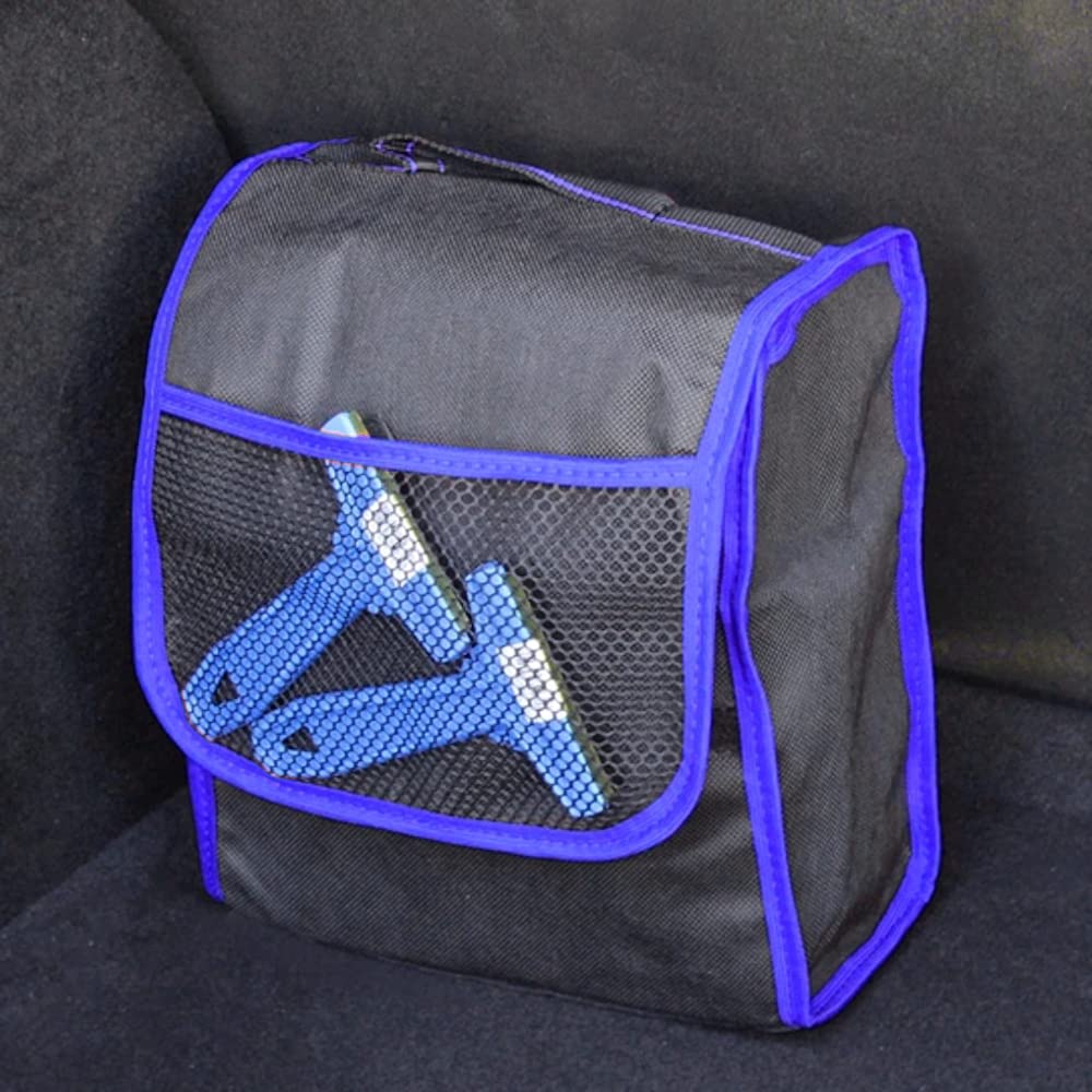Car Boot Organiser Bag Anti Slip Foldable for Boot Storage Case Tool Bag Boot Tidy Bag, Suitable for All Vehicles, Black & Blue (S)