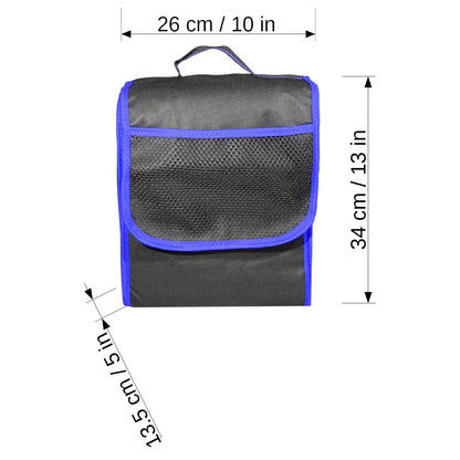 Car Boot Organiser Bag Anti Slip Foldable for Boot Storage Case Tool Bag Boot Tidy Bag, Suitable for All Vehicles, Black & Blue (S)