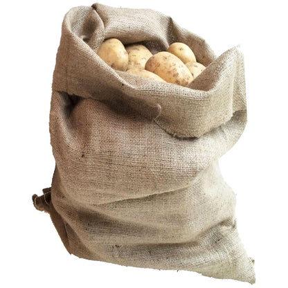 2 x Natural Hessian Jute Sacks, X Large Hessian Storage Bags, 50 x 80 cm / 25 Kg, Biodegradable, Breathable, Strong, Tearproof