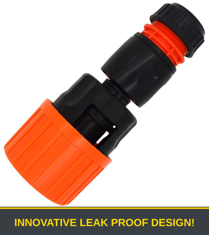 Universal Tap to Hose Connector Set with ABS Garden Hose Pipe Connector - Hozelock Compatible - Fits 1/2" - 5/8" Pipe (T2)
