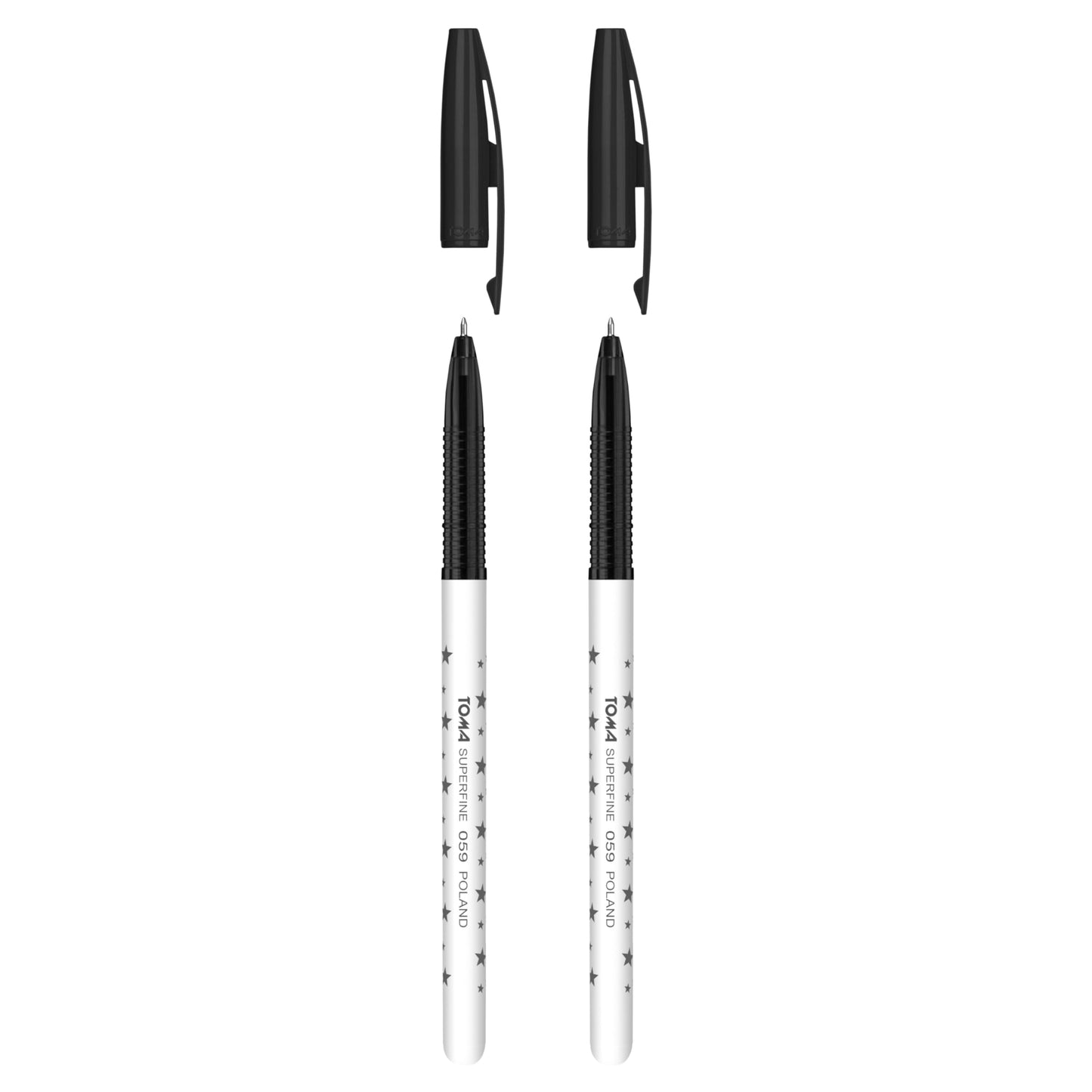 Ballpoint Pens, Smudge Free Ballpoint Pens, Extra Fine Point 0.5 mm, Ideal for School, Office, Everyday Use (Black, 2 Pens)