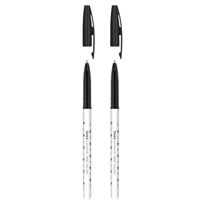 Ballpoint Pens, Smudge Free Ballpoint Pens, Extra Fine Point 0.5 mm, Ideal for School, Office, Everyday Use (Black, 2 Pens)