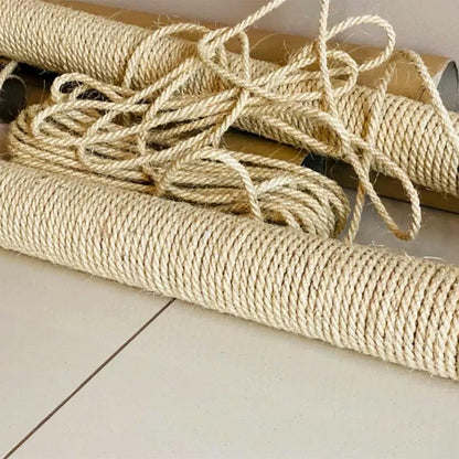 Sisal Rope for Cat Scratcher Cat Tree Repairing - 20 m / 65 ft of 8 mm Natural Sisal Rope for Scratching Post Tower Replacement