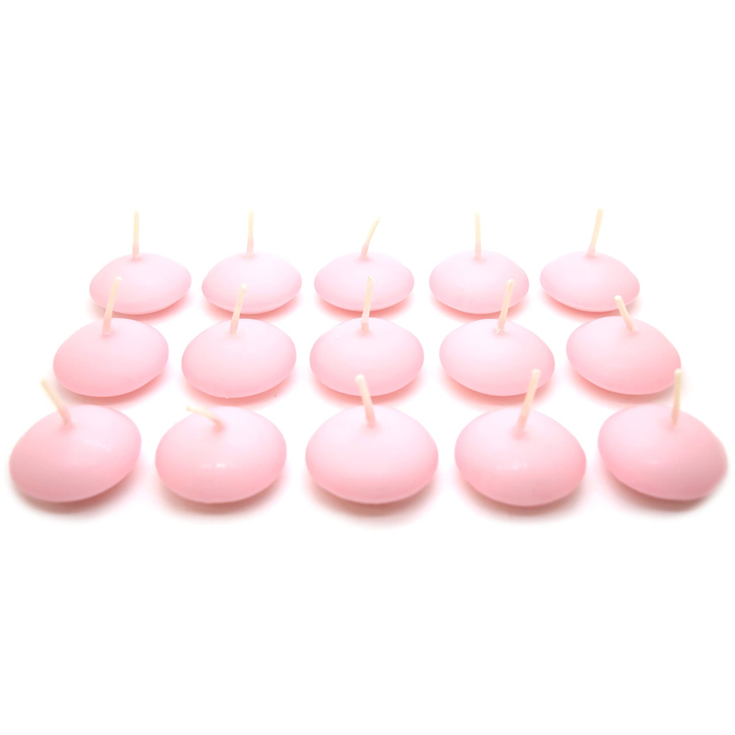 Floating Candles, Pack of 15, Unscented, Long Burning Time, Tealights Candles, Romantic Decoration Wedding Dinner Christmas (Pink)