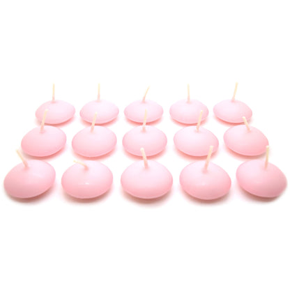 Floating Candles, Pack of 15, Unscented, Long Burning Time, Tealights Candles, Romantic Decoration Wedding Dinner Christmas (Pink)