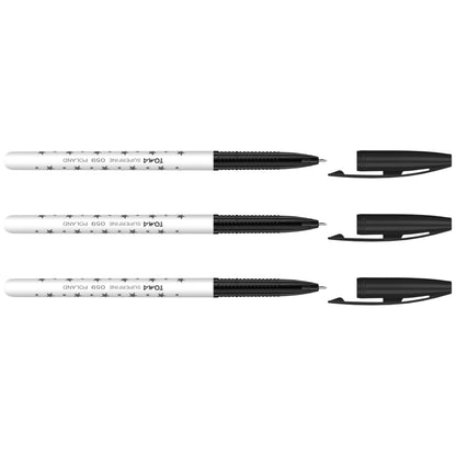 Ballpoint Pens, Smudge Free Ballpoint Pens, Extra Fine Point 0.5 mm, Ideal for School, Office, Everyday Use (Black, 3 Pens)