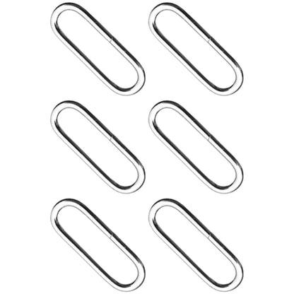 6 Pcs Buckles Set for 40 mm / 1.57" Webbing Strap, 6 x Oval Loops, Metal, Silver, Bag Making, Accessories, Straps, DIY, Crafts