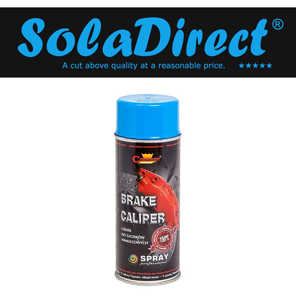 400 mL Blue Brake Caliper Spray Paint - High Temperature Coating up to 150°C for Calipers & Brake Drums - Helps Protect from Corrosion and Chemicals, Abrasion Resistant Finish for Car, Motorbike