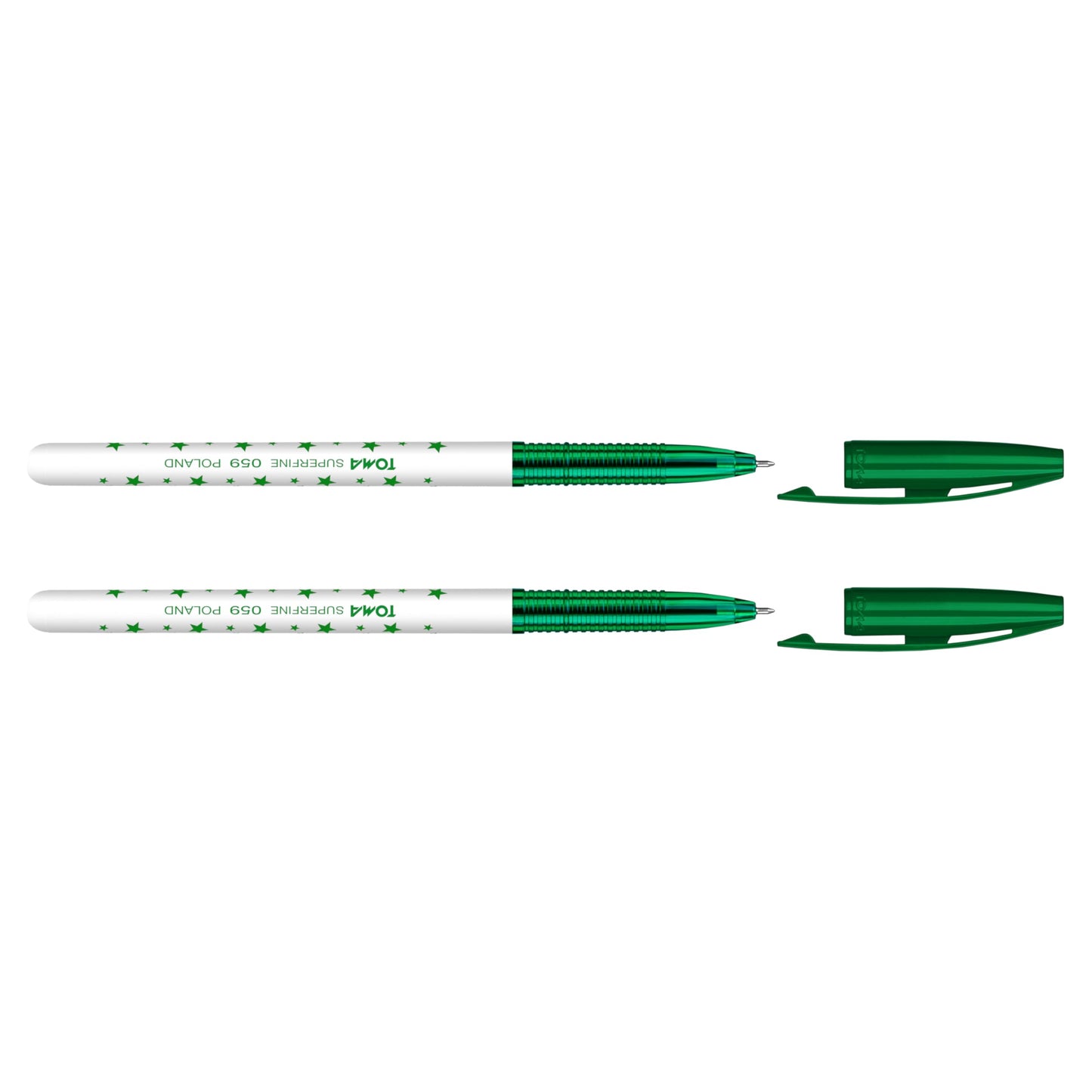 Ballpoint Pens, Smudge Free Ballpoint Pens, Extra Fine Point 0.5 mm, Ideal for School, Office, Everyday Use (Green, 2 Pens)
