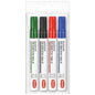Whiteboard Marker Pens Set of 4 Colours - Dry Wipe Pens Non Toxic Low Odour - Easy Erasable White Board Markers for School Office