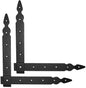 Pack of 2 x Flat Corner L Shape Plate, 300 x 300 mm Black Flat Right Angle Bracket, Powder Coated Steel Repair Brace Support