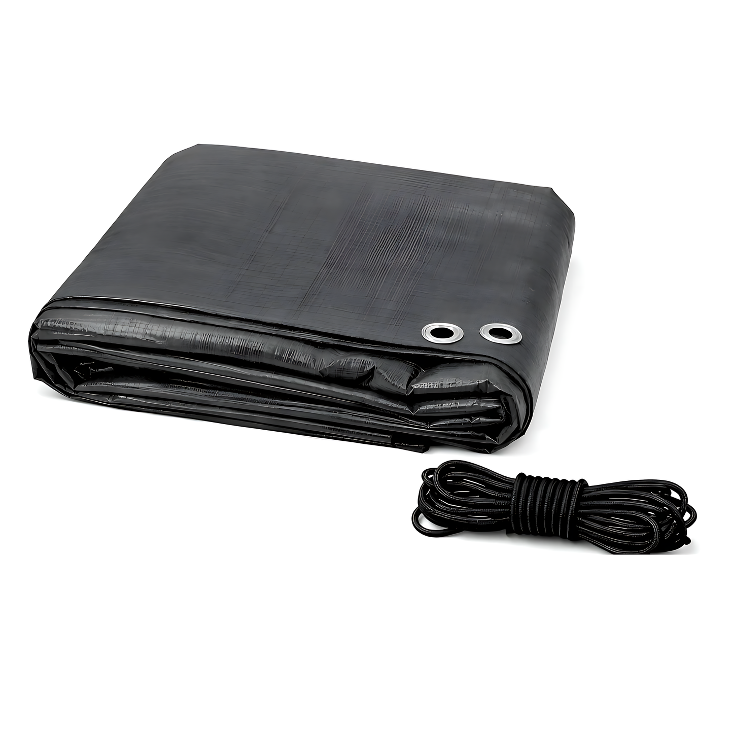 Graphite Grey Heavy Duty Tarpaulin 8 x 10 m 200 GSM Waterproof UV Resistant Poly Tarp, Eyelets, Reinforced Rope Edge, 10m Bungee