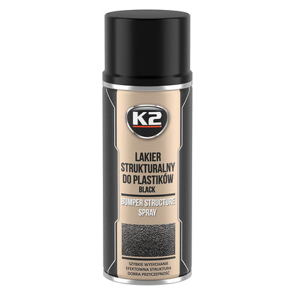 K2 Bumper 400ml Black Textured Paint - Fast-Drying Structural Plastic Paint for Car Bumpers