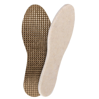 Insulating Shoe Inserts Insoles, Warm Shoe Thermal Triple Layer, Sheep Wool + Insulating Foam + Aluminium Foil (UK 9 / EU 43)
