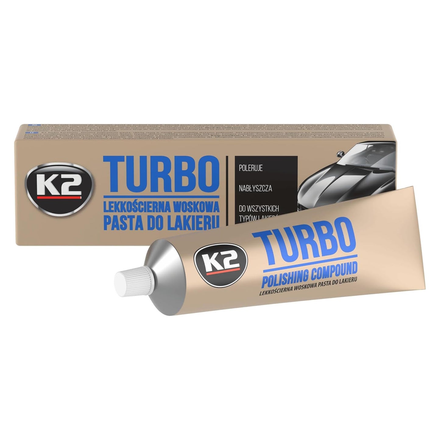 K2 Turbo 120g Light Abrasive Wax Paste - Car Paint Polish and Scratch Remover for Fine Marks
