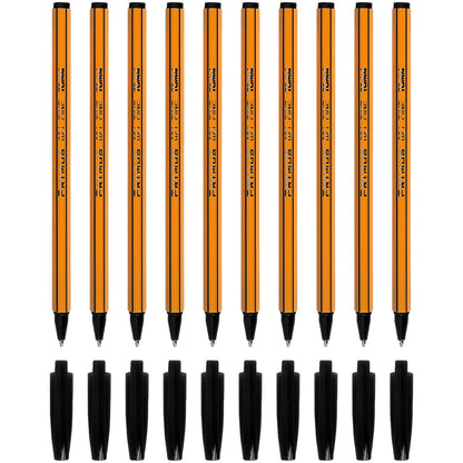 Ballpoint Pens, Smudge Free Ballpoint Pens, Fine Point 0.7 mm, Ideal for School, Office, Everyday Use (Black, 10 Pens)