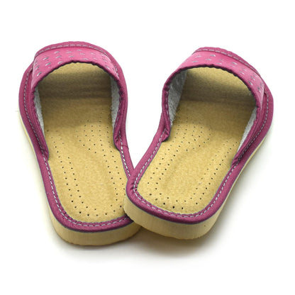 Women's Faux Leather Slippers Shoes, Open Toe Comfortable Slip-On Sandals Mules for Ladies (Purple, Size UK 3)