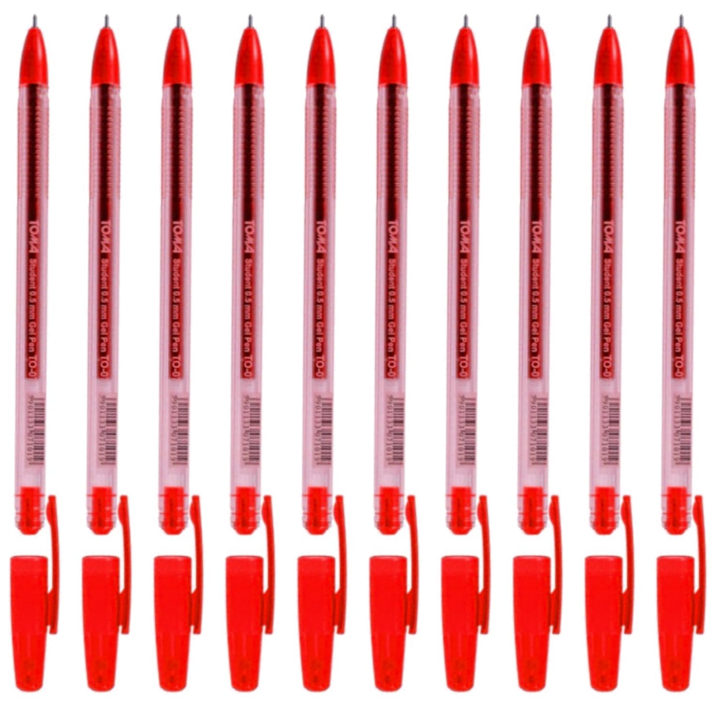 Ballpoint Pens, Gel Ink Ballpoint Pens, Smudge Free, Extra Fine Point 0.5 mm, Ideal for School, Office (Red, 10 Pens)