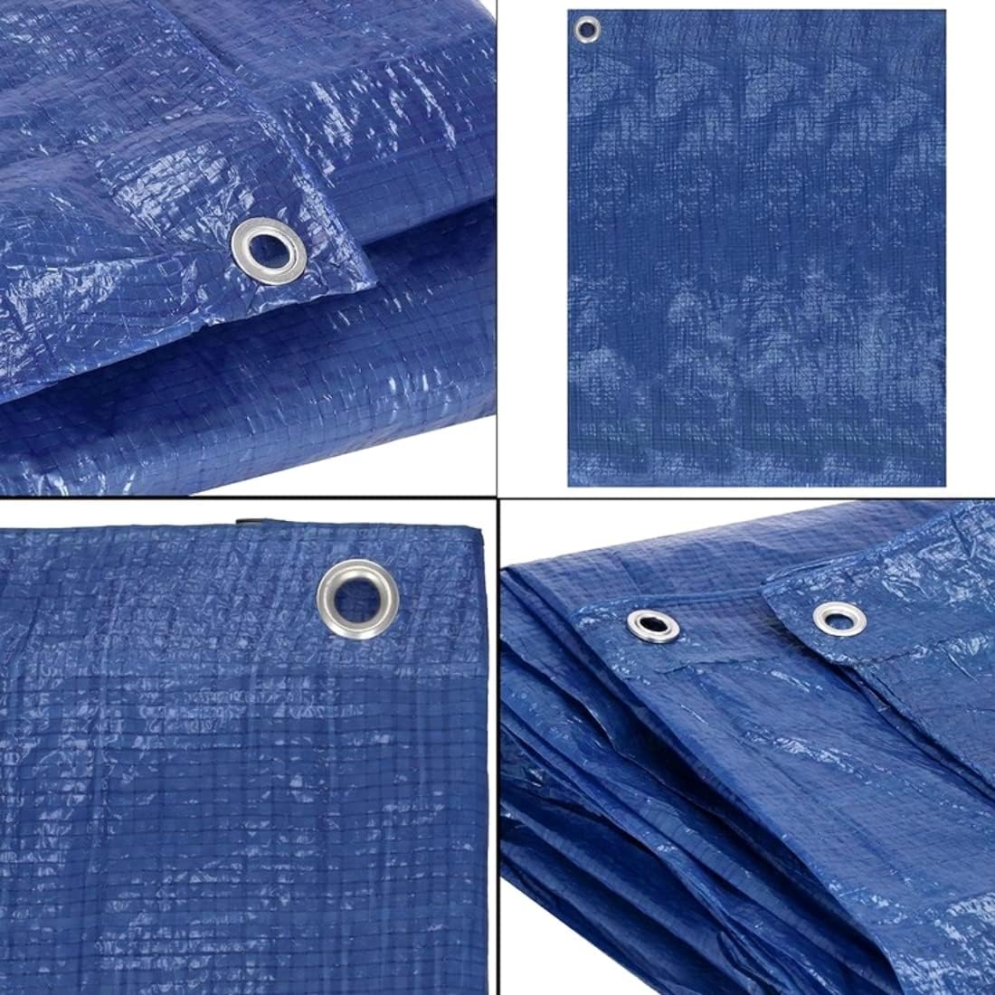 2 x 2 m Tarpaulin Cover - Blue 50GSM - Waterproof, Frost-Resistant, UV Protection, Multipurpose, Groundsheet
