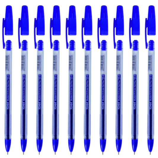 Ballpoint Pens, Gel Ink Ballpoint Pens, Smudge Free, Extra Fine Point 0.5 mm, Ideal for School, Office (Blue, 10 Pens)