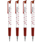 Ballpoint Pens, Retractable Smudge Free Pens, Extra Fine Point 0.5 mm, Ideal for School, Office, Everyday Use (Red, 4 Pens)