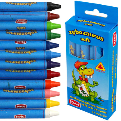 12 pcs Wax Crayons Set for Kids, Children Party, Colouring Art, 12 Bright and Vibrant Colours, Non-Toxic