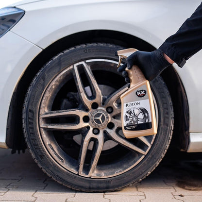 K2 Roton 700ml Wheel Cleaner, Brake Dust and Road Grime Remover for Steel, Alloy, Chrome, Painted Wheels - Colour-Changing Formula