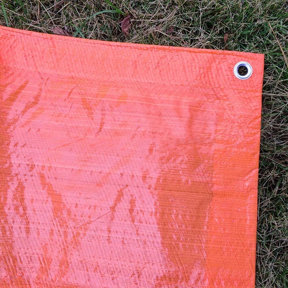 1.5 x 2 m Tarpaulin Cover - Orange 90GSM - Waterproof, Frost-Resistant, UV Protection, Multipurpose, Groundsheet