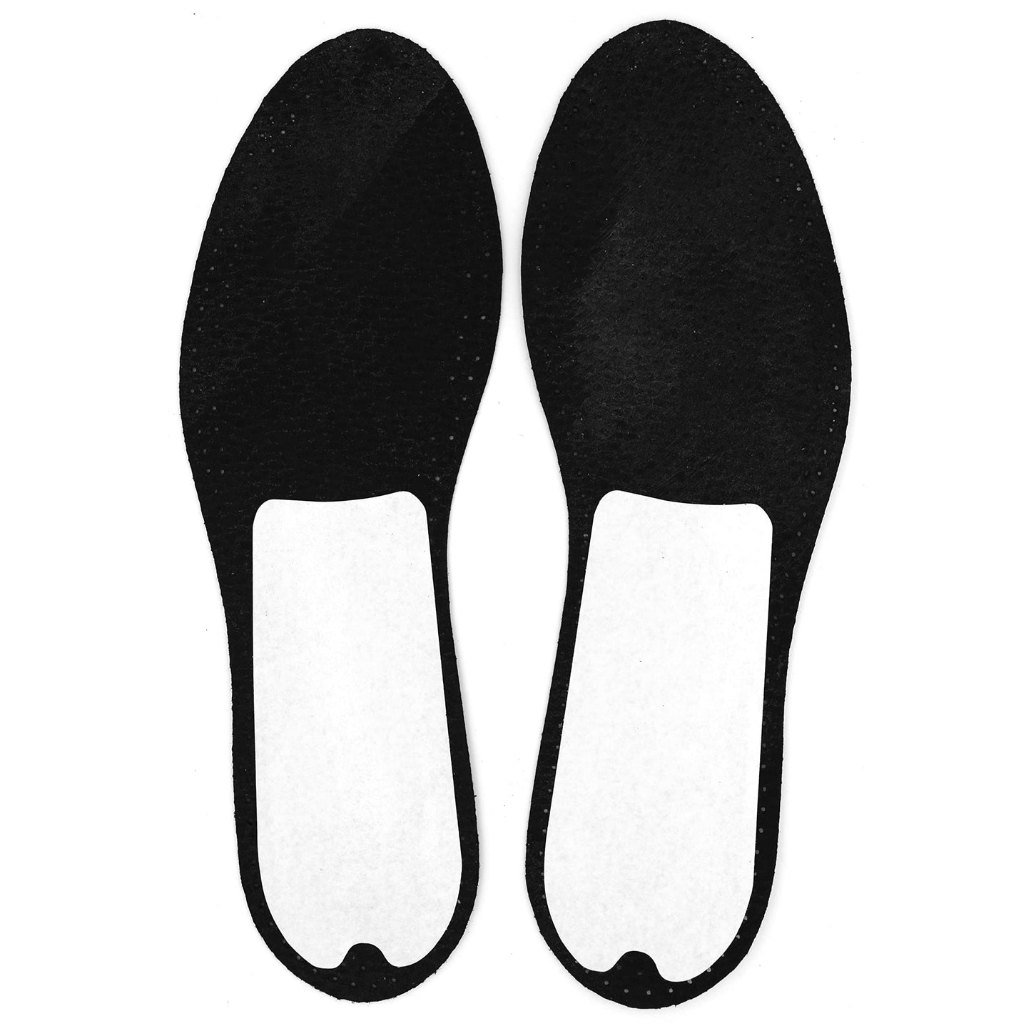 Leather Shoe Insoles Self-Adhesive Comfort Thin Leather Shoe Inserts (Black, Size 7 UK / 41 EU)