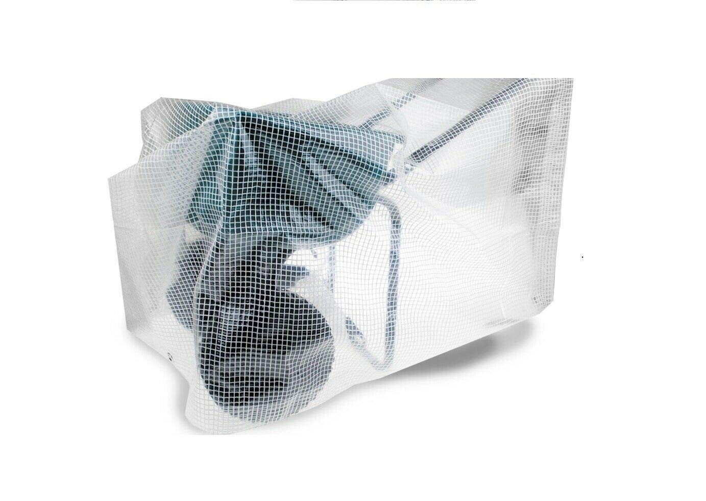 2 x 3 m Tarpaulin Waterproof Heavy Duty Cover Ground Sheet Camping with 4 Tarp Clips + 10m / 30ft Bungee Cord (Clear - 100GSM)