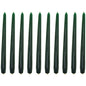 Tapered Dinner Candles, Pack of 10, Unscented, Long Burning Time, 24 cm / 19.45" (Forest Green, Varnished)