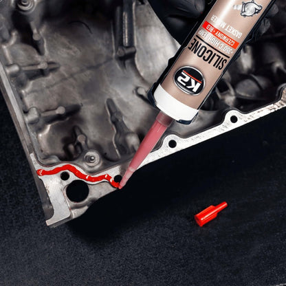 K2 Red Silicone 300g High-Temperature +350 C Gasket Maker - Sealant for Engine Parts & Automotive