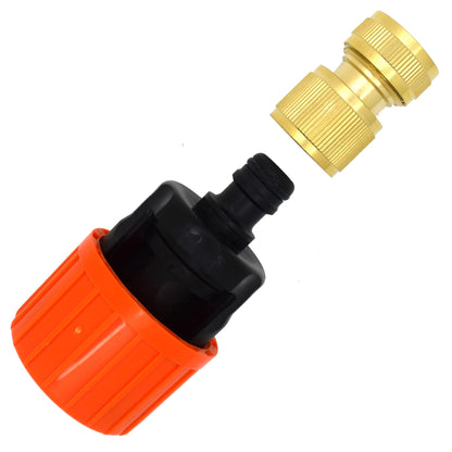 Universal Tap to Hose Connector Set with Brass Garden Hose Pipe Connector - Hozelock Compatible - Fits 1/2" - 5/8" Pipe (T2)