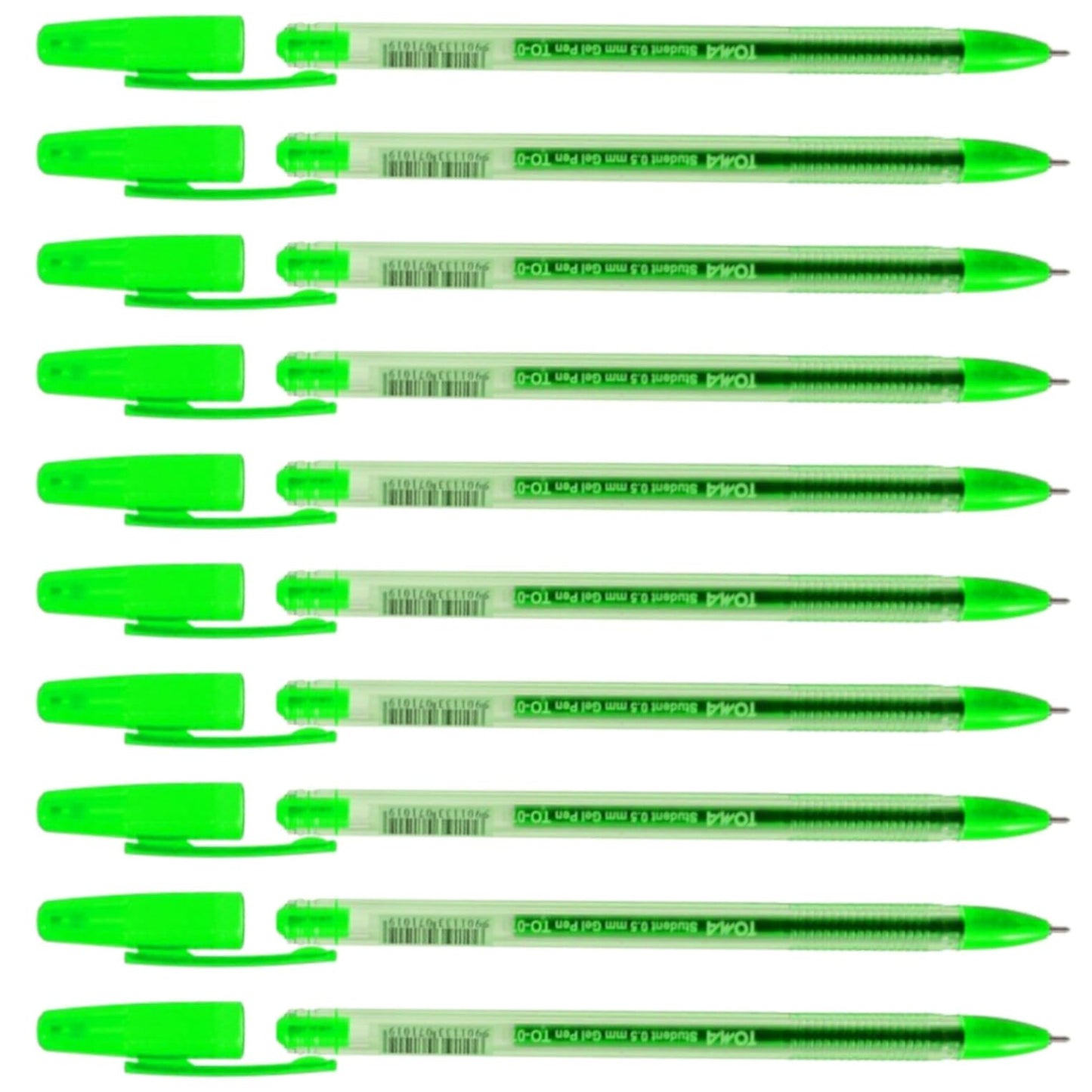 Ballpoint Pens, Gel Ink Ballpoint Pens, Smudge Free, Extra Fine Point 0.5 mm, Ideal for School, Office (Green, 10 Pens)