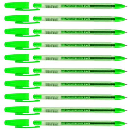 Ballpoint Pens, Gel Ink Ballpoint Pens, Smudge Free, Extra Fine Point 0.5 mm, Ideal for School, Office (Green, 10 Pens)