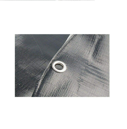 5 x 5 m Tarpaulin Waterproof Heavy Duty Cover Ground Sheet Camping with 4 Tarp Clips + 10m / 30ft Bungee Cord (Grey - 200GSM)