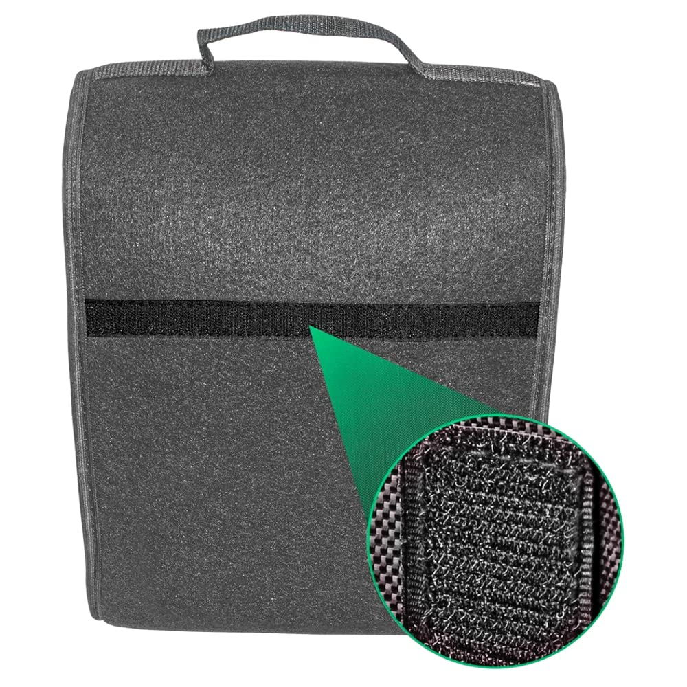 Car Boot Organiser Bag Anti Slip Foldable for Boot Storage Case Tool Bag Boot Tidy Bag, Suitable for All Vehicles, Grey Felt