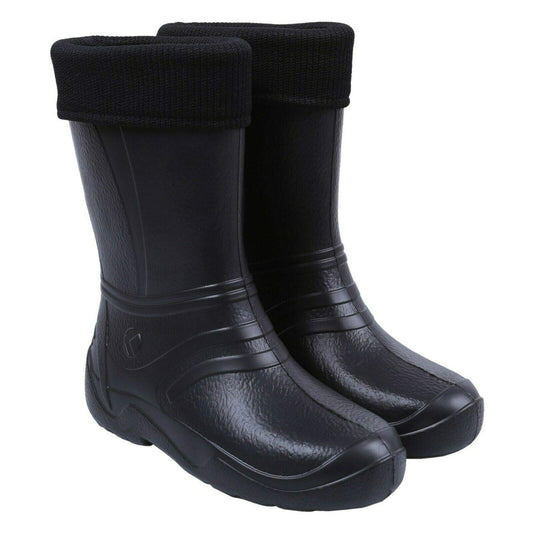 Black Women's Ladies Wellies Lightweight EVA Wellington Boots Rain Boots Waterproof Durable Gardening (Size 9 UK / 42 EU)