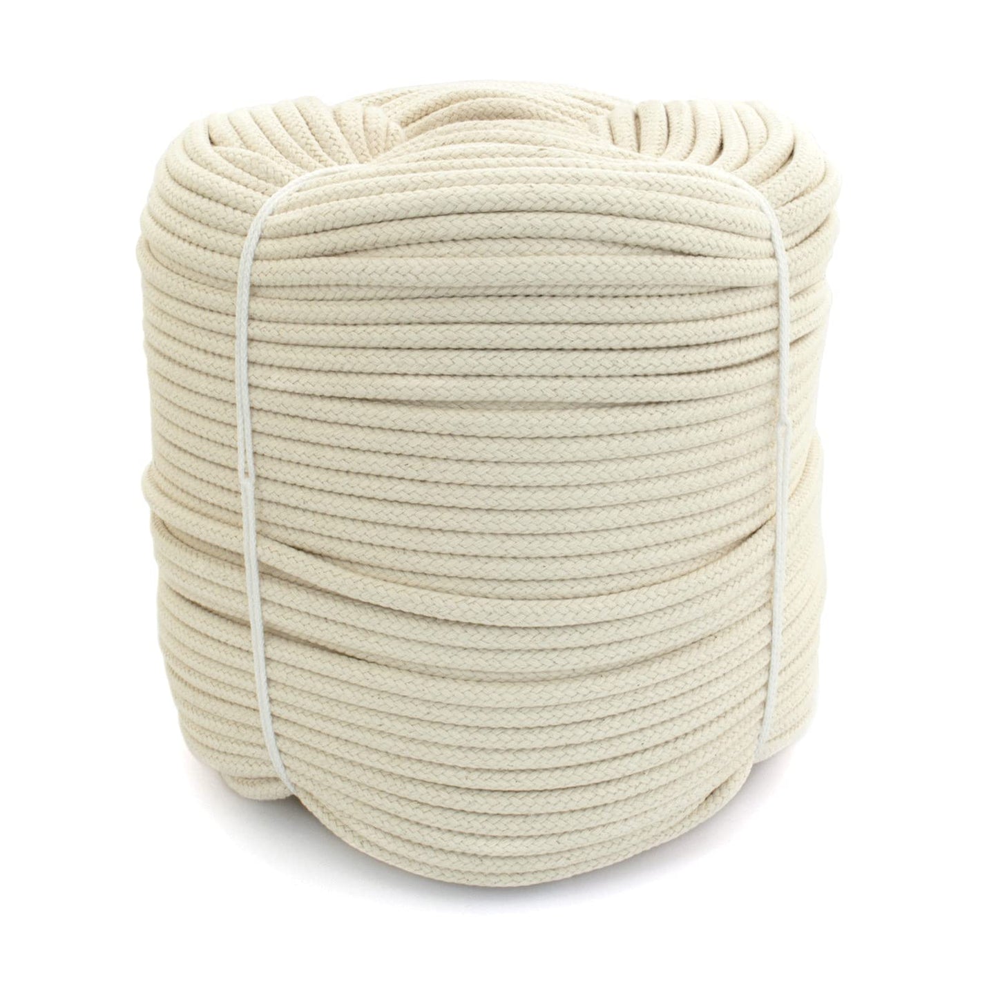 Cotton Rope, Natural Woven Cotton Thread - 10 m / 32 ft of 6 mm Thick Soft for DIY Crafts, Decking Rope, Gardening, Bundling