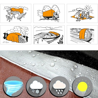 3 x 3 m Tarpaulin Cover Heavy-Duty 260GSM Extra Thick, Waterproof, Frost-Resistant + 4 Tarp Clips + 10m / 30ft Bungee Cord