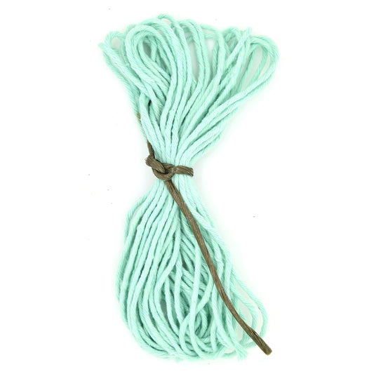 Premium Aqua Macrame Cord Twine, 20 m / 65 ft of 2 mm Thick Natural Cotton Thread Yarn Macrame Rope for DIY Crafts (Hank)