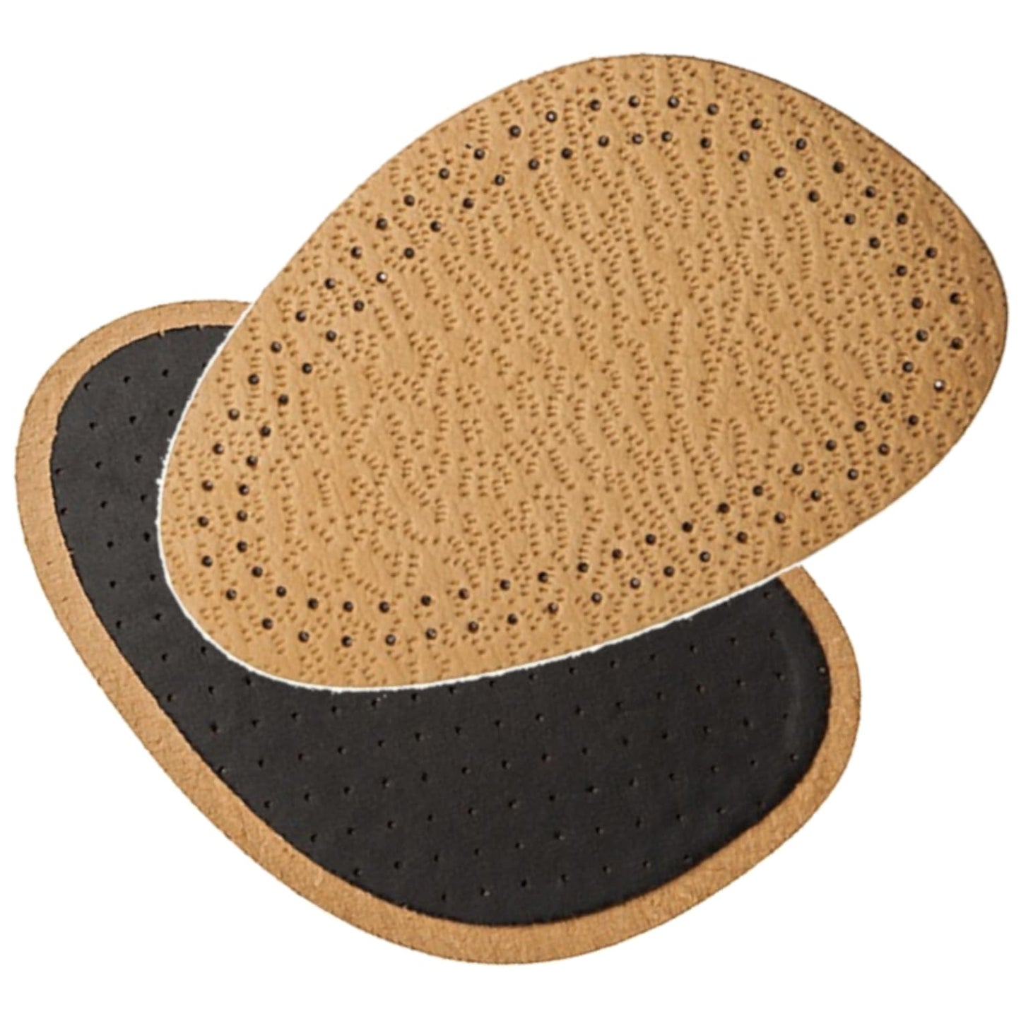 Half Insoles Shoes Cushion Inserts - Comfortable Premium Tan Leather & Latex - Forefoot Insoles for Heels, Flats (Size: UK 7 - 10)