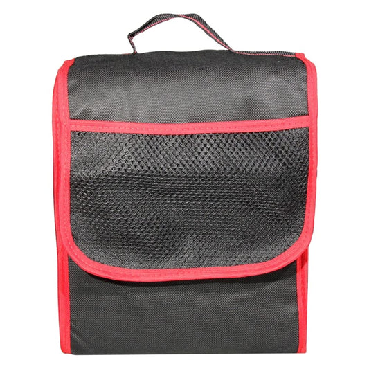 Car Boot Organiser Bag Anti Slip Foldable for Boot Storage Case Tool Bag Boot Tidy Bag, Suitable for All Vehicles, Black & Red (S)