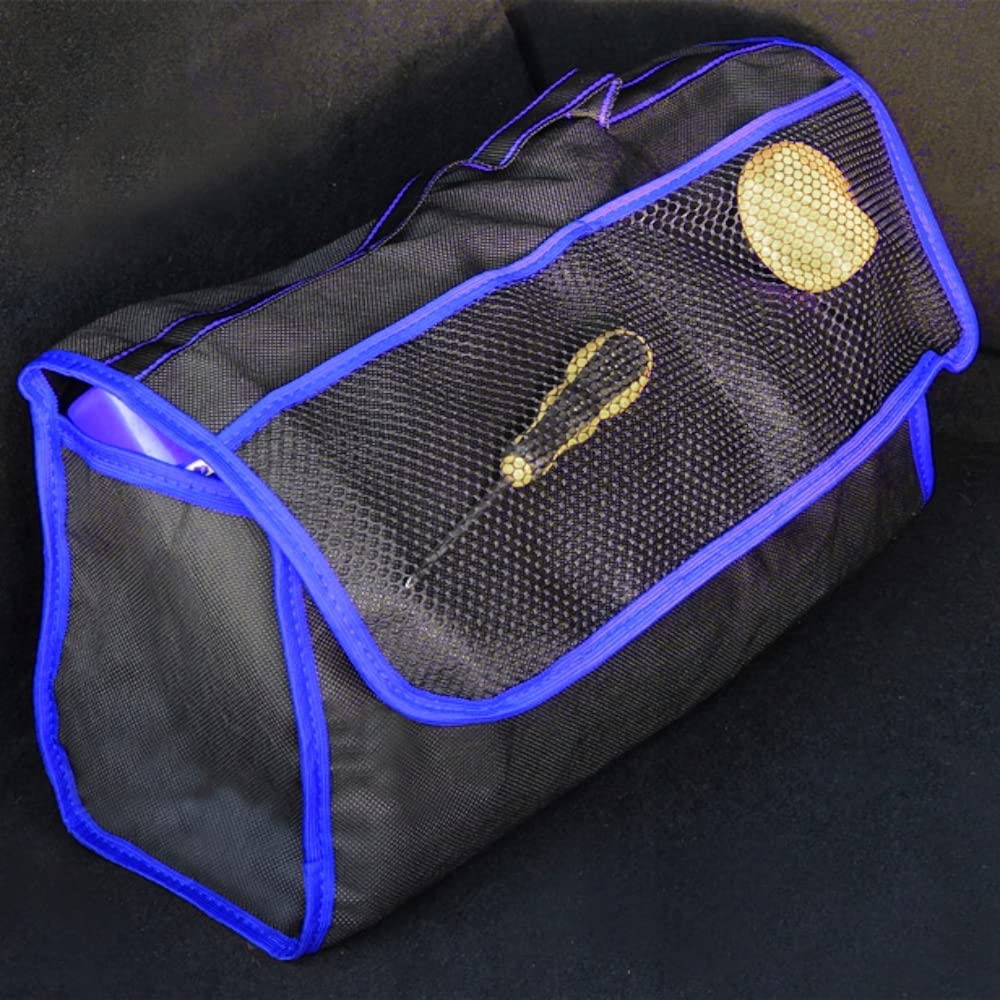 Car Boot Organiser Bag Anti Slip Foldable for Boot Storage Case Tool Bag Boot Tidy Bag, Suitable for All Vehicles, Black & Blue (M)