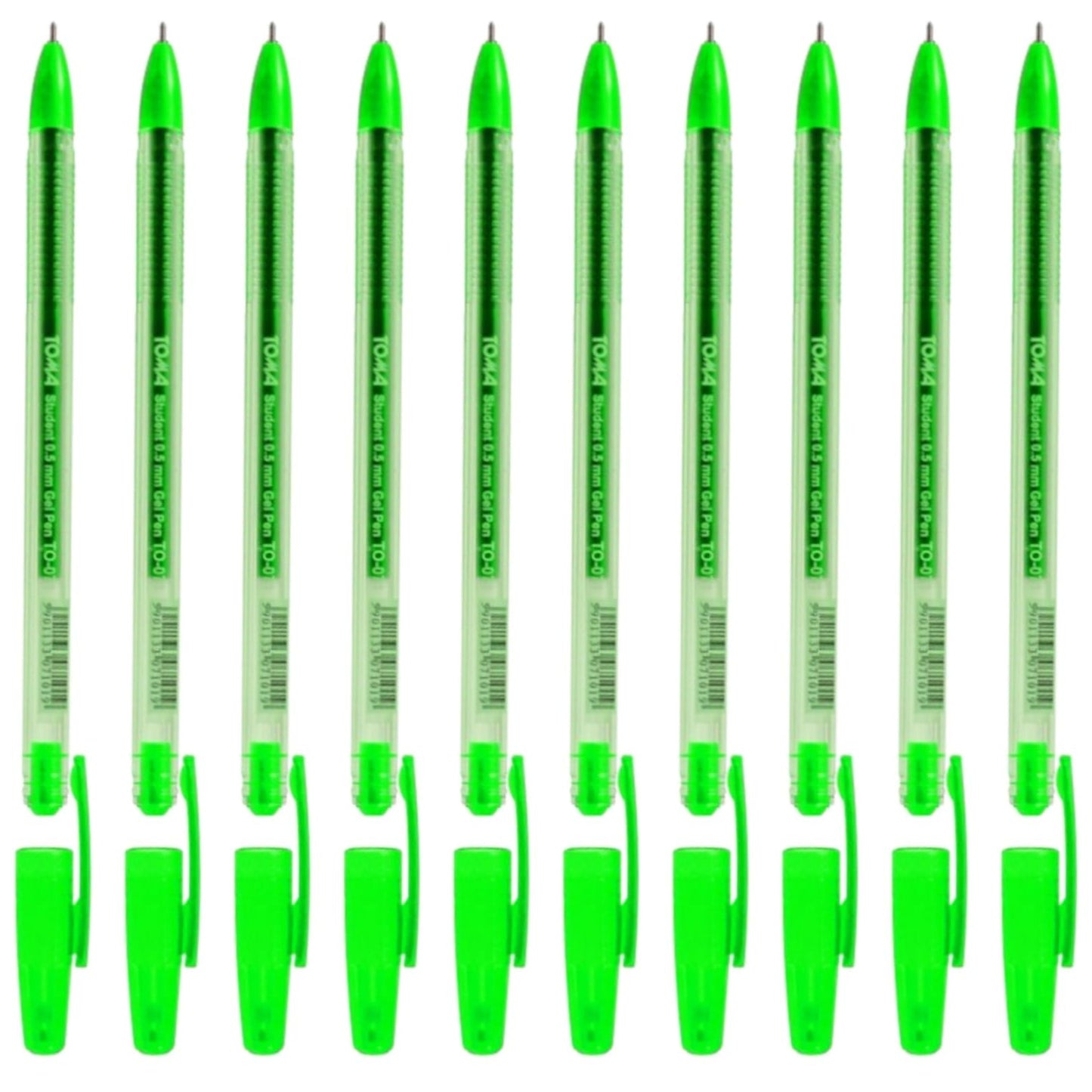 Ballpoint Pens, Gel Ink Ballpoint Pens, Smudge Free, Extra Fine Point 0.5 mm, Ideal for School, Office (Green, 10 Pens)