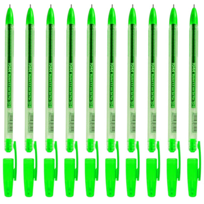 Ballpoint Pens, Gel Ink Ballpoint Pens, Smudge Free, Extra Fine Point 0.5 mm, Ideal for School, Office (Green, 10 Pens)