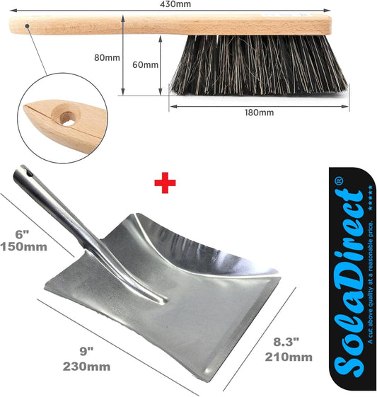 Universal Galvanized Dustpan and Brush Set - Heavy Duty, Rust-Resistant, Multipurpose Cleaning Tools