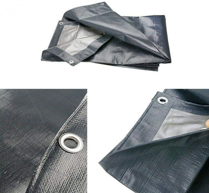 3 x 4 m Tarpaulin Cover - Grey 200GSM - Waterproof, Frost-Resistant, UV Protection, Multipurpose, Groundsheet