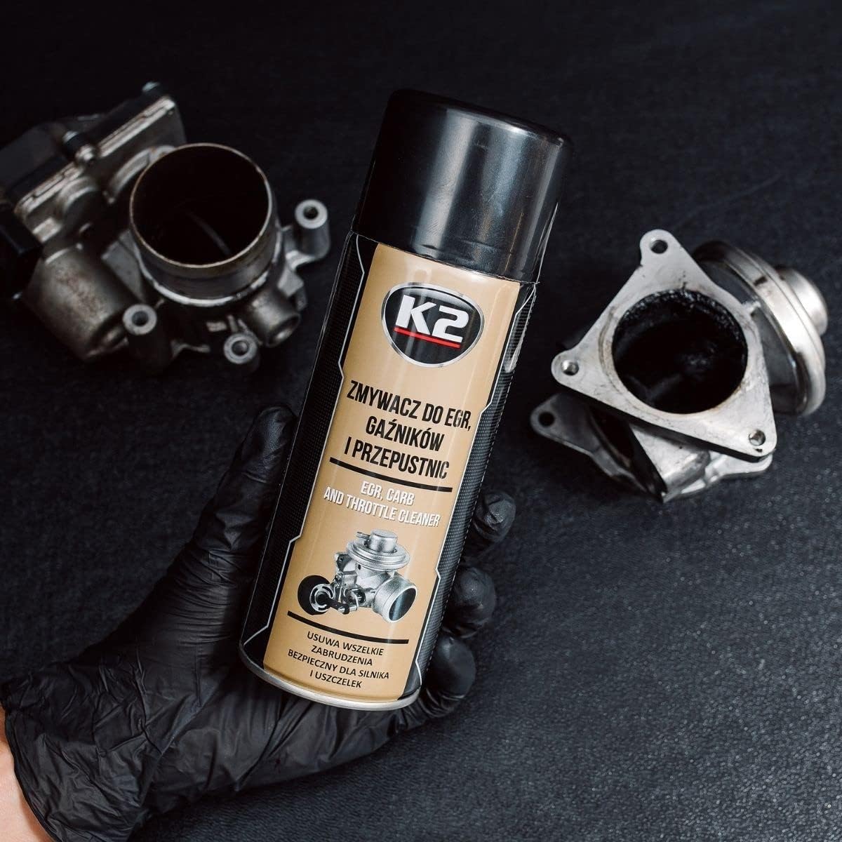 K2 Carb Cleaner 400ml for Carburettors, Throttle Bodies, EGR Valves - High-Pressure Cleaning Spray, Removes Carbon, Tar, Deposits