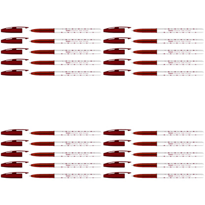 Ballpoint Pens, Smudge Free Ballpoint Pens, Extra Fine Point 0.5 mm, Ideal for School, Office, Everyday Use (Red, 20 Pens)